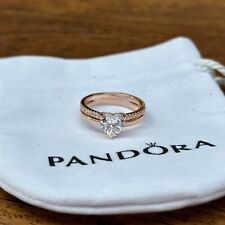 Pandora Double Band Heart Ring Rose Gold Size 54 (7)