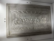 Vintage The Last Supper Aluminum Metal Relief Wall Plaque