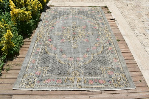 Turkish oushak rug 5x9 vintage - oushak,