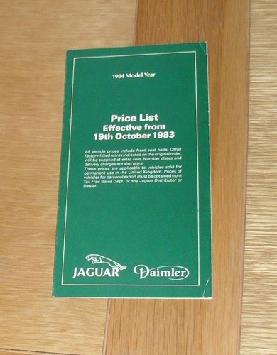 Jaguar daimler price list - daimler,