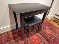 Ikea Leksvik black desk and matching stool
