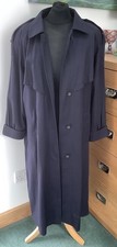 Nuage Vintage Trench Coat Womens Navy Oversized Waterproof Belted Size 12