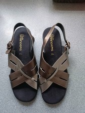 Clarks Springers Women's Leather Sandals Bronze/Gold Size UK 5.5