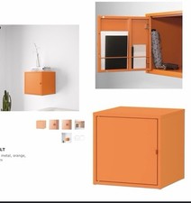 X 3 IKEA LIXHULT Cabinets 204.765.20 Metal 35x35 Cm Orange New No Box
