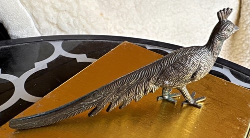 Peacock silver type metal - type, bird
