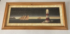 Martin Wiscombe Framed Print Of Light House and Ships in the Starry Night Sky 