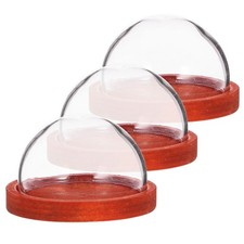 3 Pcs Glass Cloche Dome With
