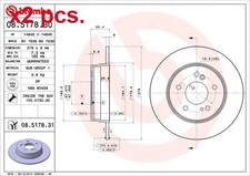 X2 PCS REAR BRAKE DISC ROTOS X2 PCS SET 08.5178.31 BREMBO I