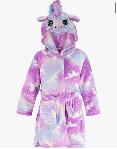Girls fluffy hooded unicorn - girls,