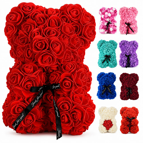 Artificial rose teddy - rose, bear