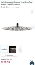 Vado Aquablade Slim Line Easy Clean Oval Shower Head 200x300mm