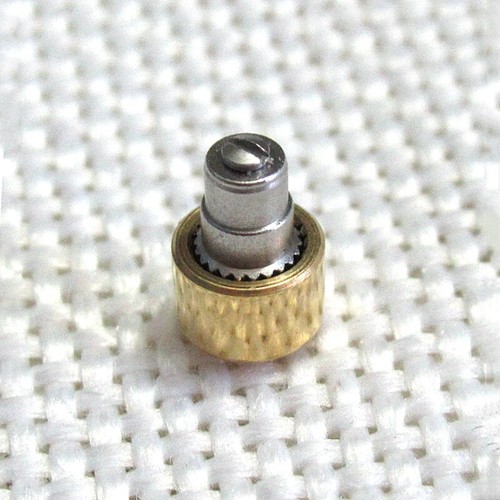 Gold color watch pusher - watch, button