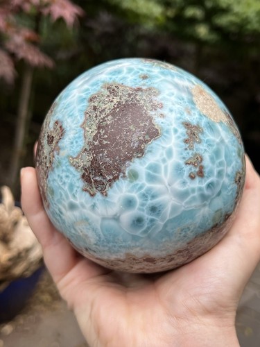 Large larimar ball dolphin - larimar,