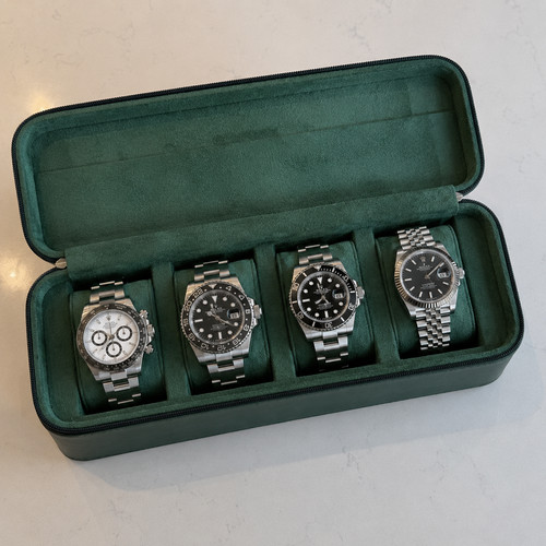 Green genuine leather - green, slot