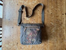 FAT FACE GREY COTTON HANDBAG CROSSBODY STRAP BAG