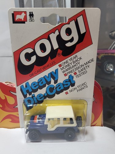 Rare corgi jeep blue white - blue,