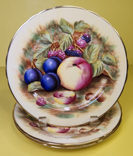 Set Of 3 Aynsley Orchard Gold