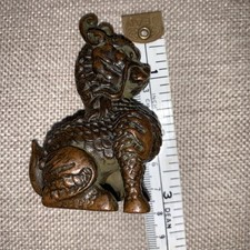 Vintage Japanese statue Okimono Shinmu Kirin Bronze 7cm x 5cms