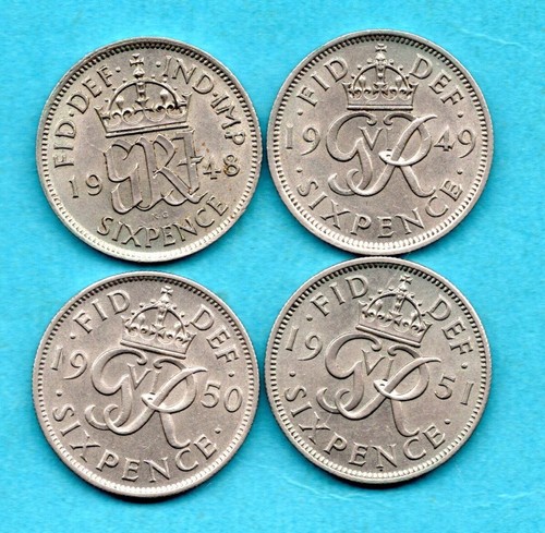 Sixpence coins 1948 - x,