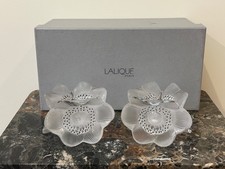 Pair of Lalique Anemone Candle