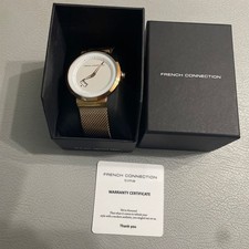 French Connection Silver Dial Analog Watch For Men BNIB RRP £145 Free Track Post