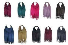 Ladies Womens Glitter Pashmina STRIPES Scarf Shawl Stole Cover Up
