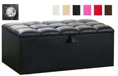 Beautiful faux leather ottoman - leather,