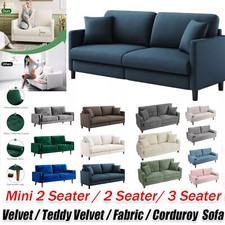 2/3/4 Seater Corduroy Sofa Jumbo Cord Modern Sofa Couch Seats with 2 Pillows