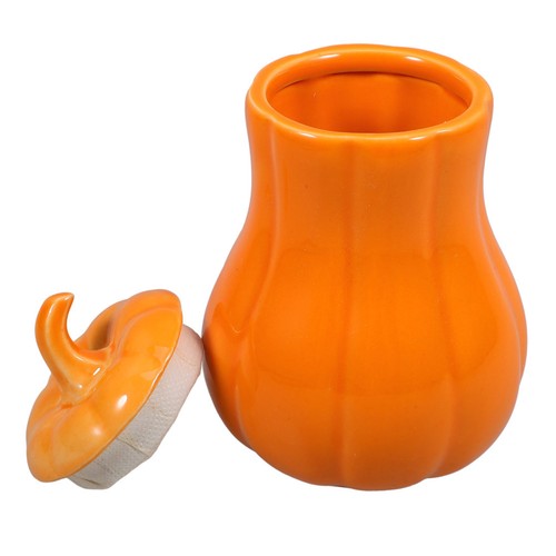 Pumpkin jar ceramic - ceramic, lid