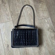Black Zara Chain Bag, Embossed Crocodile Effect - In Perfect Condition