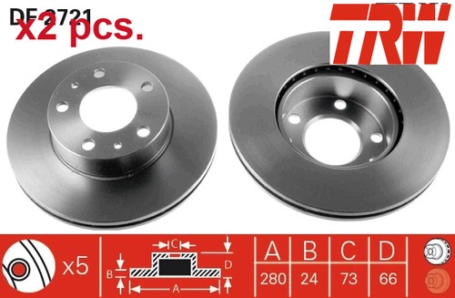 Pcs front rear brake - x2, disc