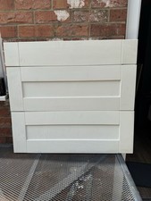 WHITE GRAINED SOLID OAK KITCHEN DRAW FRONTS 800 WIDE x 720mm HIGH STOCK DZ596