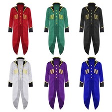 UK Kid's Boys Medieval Halloween Steampunk Jacket Tailcoat Coats Vintage Costume