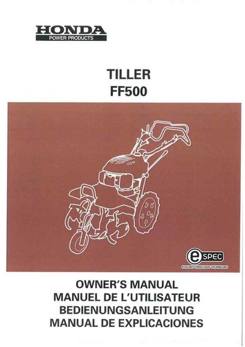 Honda tiller ff500 operators - honda,