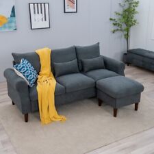 Luxury 3 Seater Corner Sofa Armchair Settee Couch with Footstool Living Room