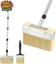 7" Decking Paint Brush with 60" Long Handle,Deck Stain Applicator for Wood Floor