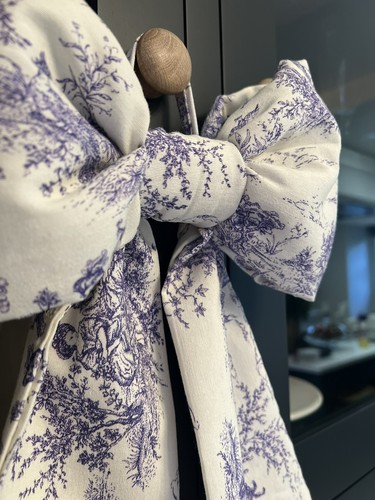 Blue neutral toile - blue, fabric