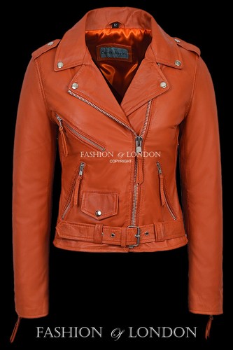 Brando ladies orange biker - brando,