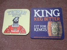 Beer mats coasters GREENE KING YEOMAN KING KEG BITTER NORFOLK Bury st Edmunds