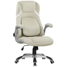 Vinsetto Fabric Office Desk Chair w/ Adjustable Height Tilt Function Beige