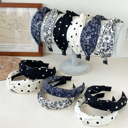 Women knotted headband blue - knotted,