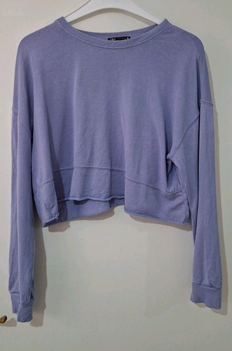 Zara cropped purple sweatshirt - zara,
