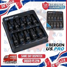 USPRO 10PC 1/2" DRIVE IMPACT HEX SOCKET BIT SET H4 H5 H6 H7 H8 H10 H12 H14 17 18