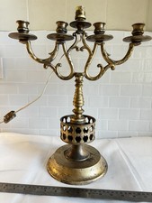 antique brass candelabra / lamp. Dutch five-arm design.