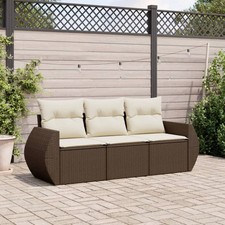 Garden Sofa Set Brown PE