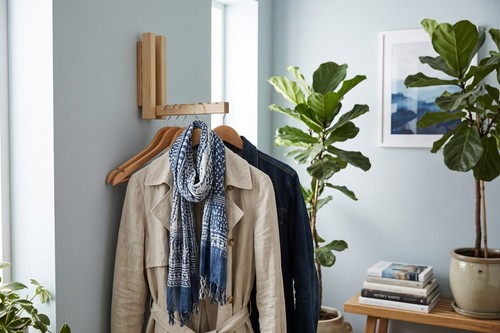 Folding wooden wall clothes - wooden,