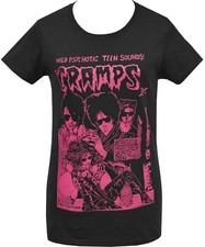 The Cramps Womens Psychobilly T-Shirt Psychotic Teen Sounds Punk Gig Poster