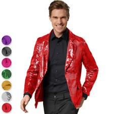 Man Sequin Jacket Glittler Sparkle Party Blazer Clothes Longsleeve Men Outfit