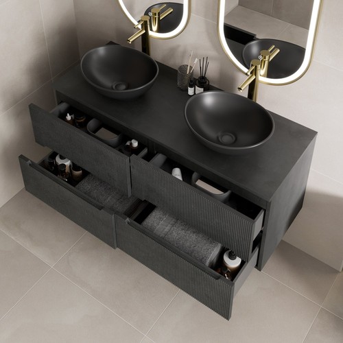 1200 black vanity unit double - 1200,