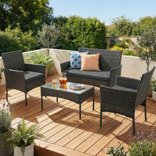 4-Seater Rattan Garden Sofa